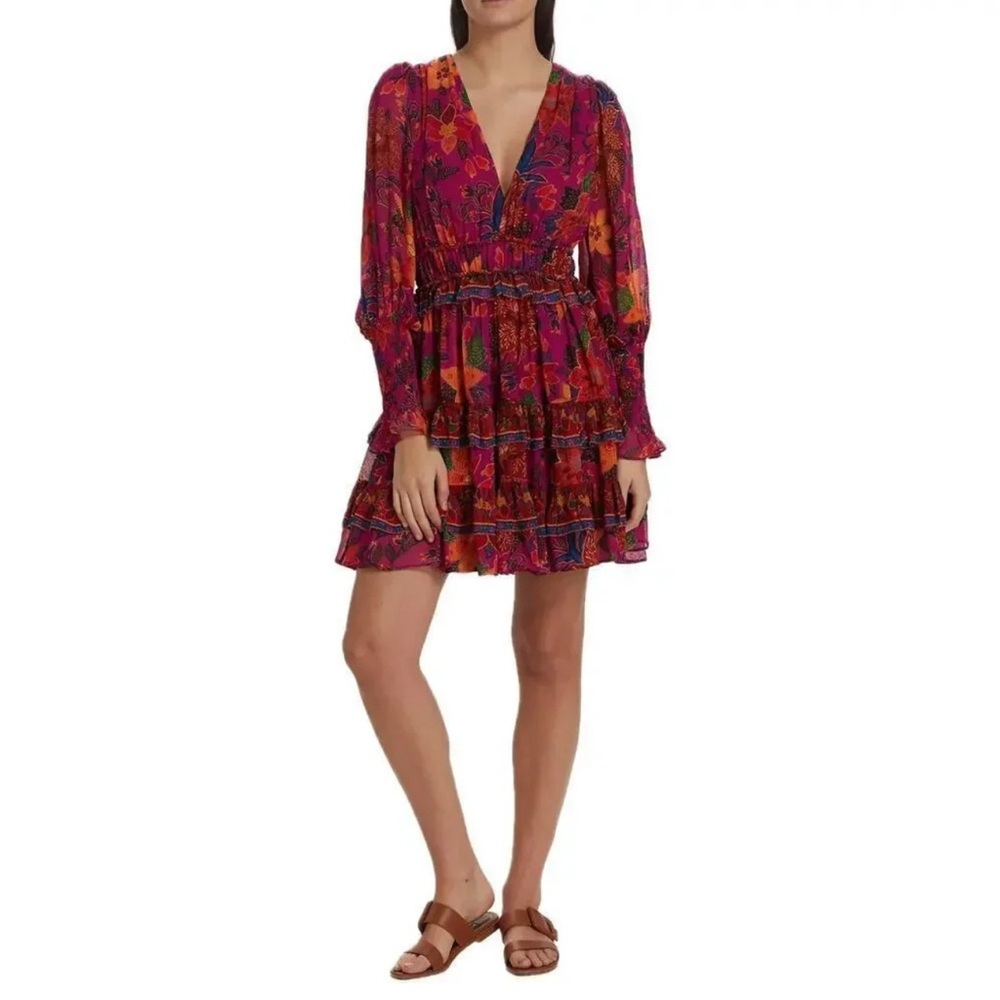 Floral V-Neck Long Sleeve Dress